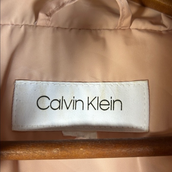 Calvin Klein Puffer Vest Womens Blush Pink Quilted‎ Zip Pockets Stand Collar - Picture 2 of 6